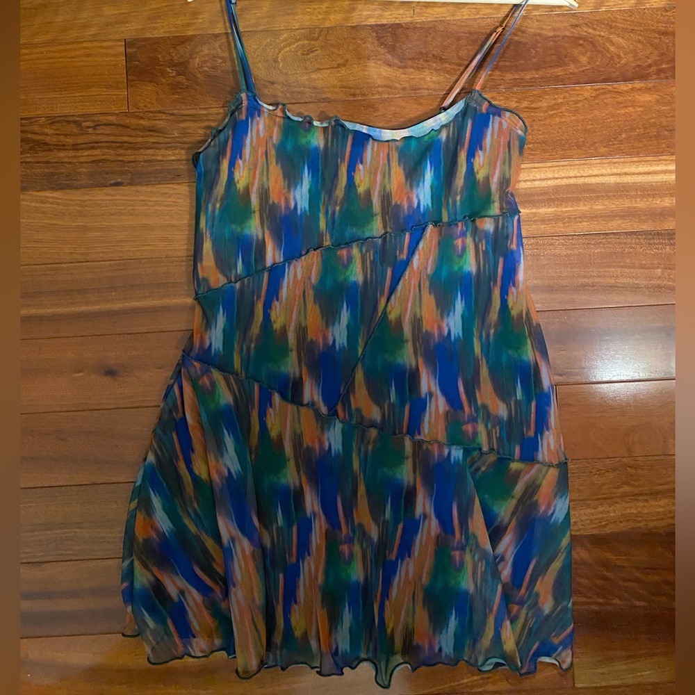 Urban Outfitters Asymmetrical Dress in Blue and Orange